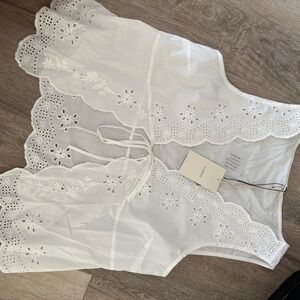Tularosa White Eyelet Lace Blouse